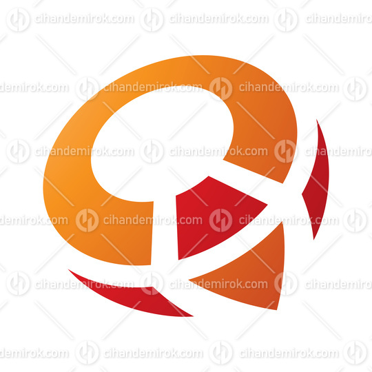 Orange and Red Compass Shaped Letter Q Icon