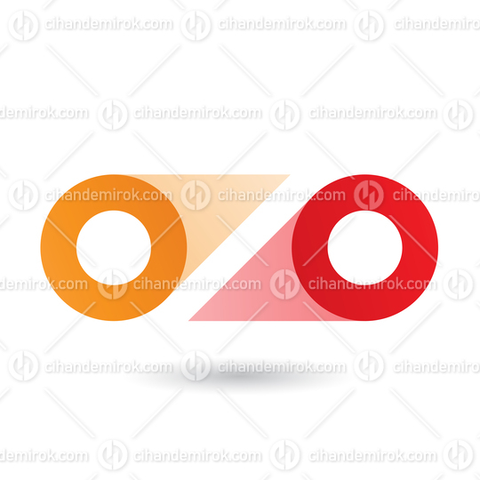 Orange and Red Double Letter O Vector Illustration