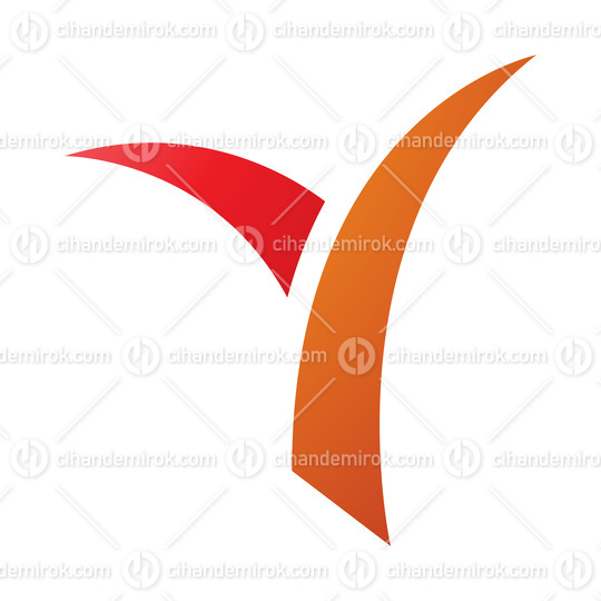 Orange and Red Grass Shaped Letter Y Icon