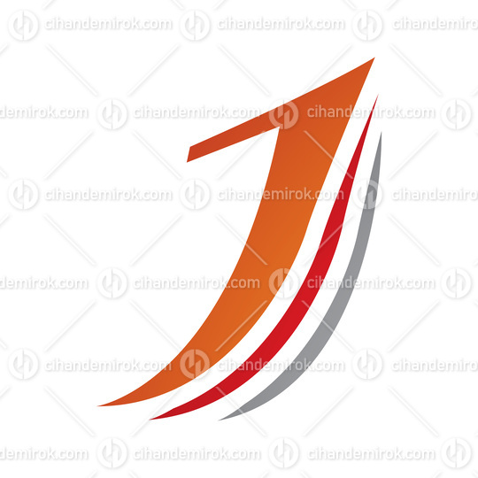 Orange and Red Layered Letter J Icon