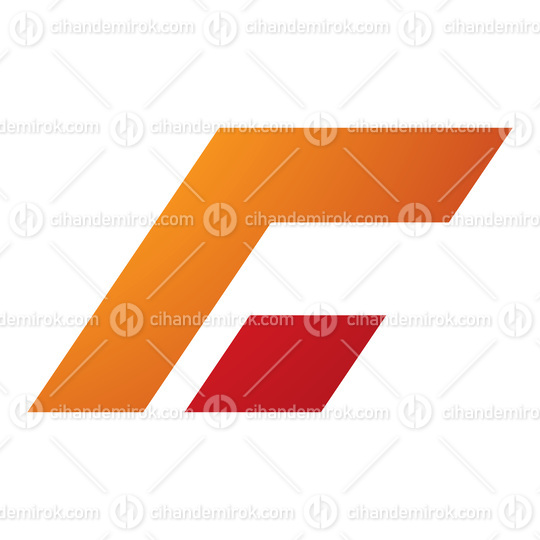 Orange and Red Rectangular Italic Letter C Icon
