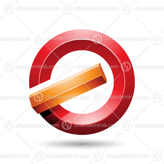 Orange and Red Round Glossy Reversed Letter G or A Icon