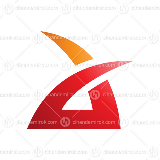 Orange and Red Spiky Grass Shaped Letter A Icon