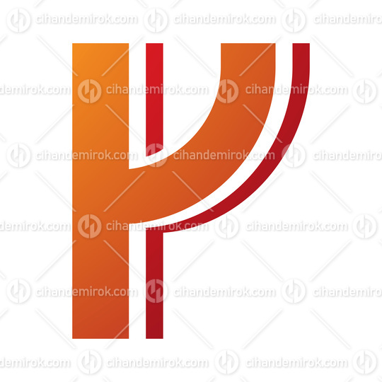 Orange and Red Striped Shaped Letter Y Icon