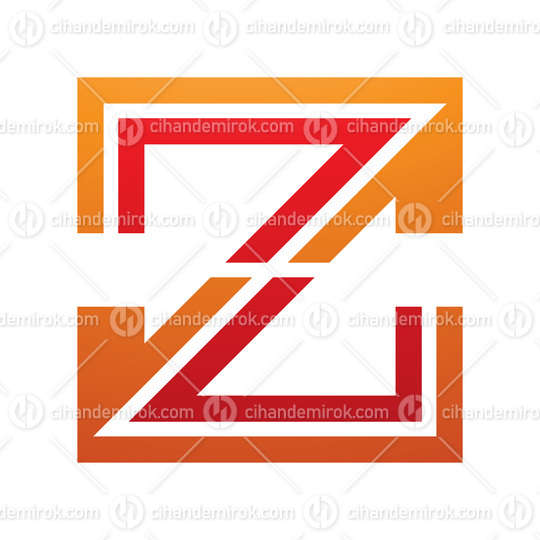 Orange and Red Striped Shaped Letter Z Icon