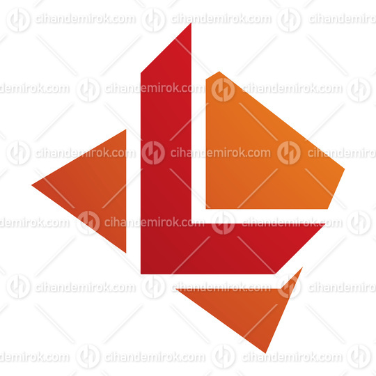 Orange and Red Trapezium Shaped Letter L Icon