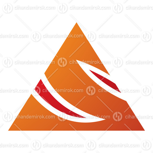 Orange and Red Triangle Shaped Letter S Icon