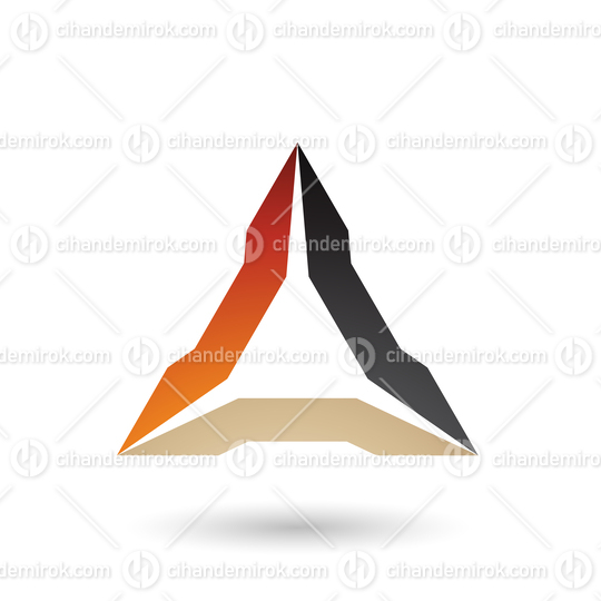 Orange Beige and Black Spiked Triangle Vector Illustration
