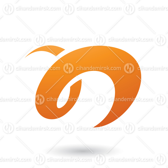 Orange Curvy Fun Letter N Vector Illustration
