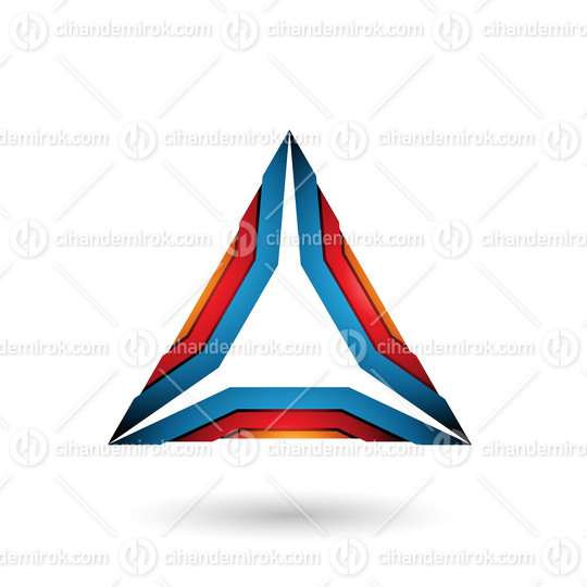 Orange Red and Blue Mechanic Triangle Vector Illustration