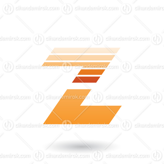 Orange Sliced Letter Z with Thick Horizontal Stripes