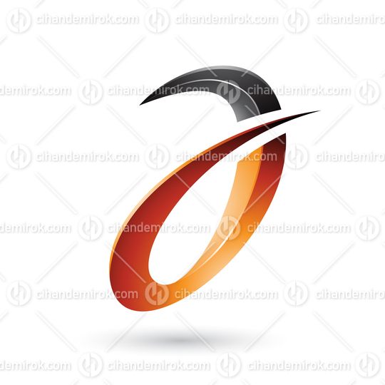 Orange Spiky and Glossy Letter A Vector Illustration