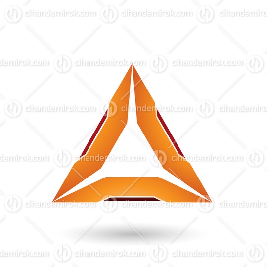 Orange Triangle with Red Edges Vector Illustration