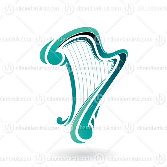 Persian Green Abstract Curvy Harp Icon