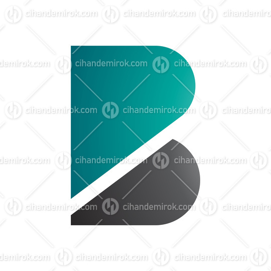 Persian Green and Black Bold Letter B Icon