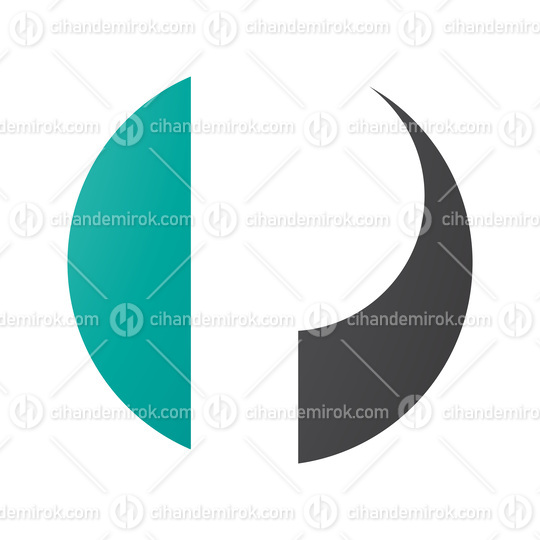 Persian Green and Black Circle Shaped Letter P Icon