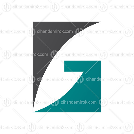 Persian Green and Black Rectangular Letter G Icon
