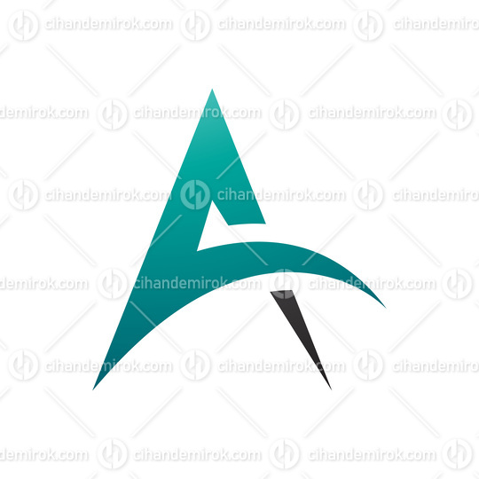 Persian Green and Black Spiky Arch Shaped Letter A Icon
