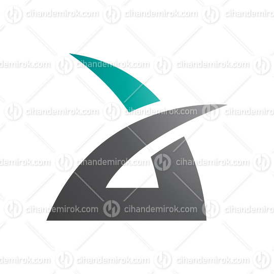 Persian Green and Black Spiky Grass Shaped Letter A Icon
