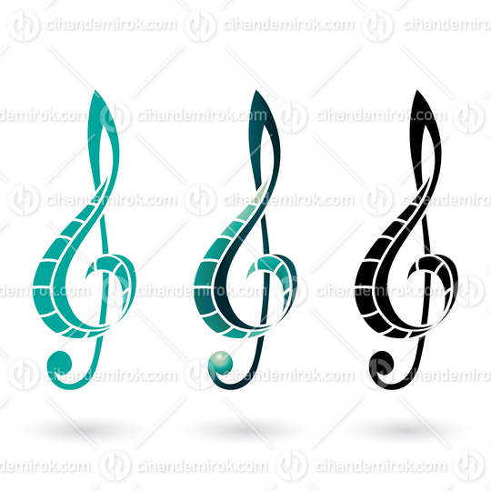 Persian Green and Black Striped Clef Signs