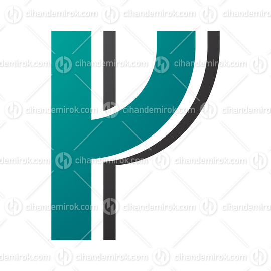 Persian Green and Black Striped Shaped Letter Y Icon