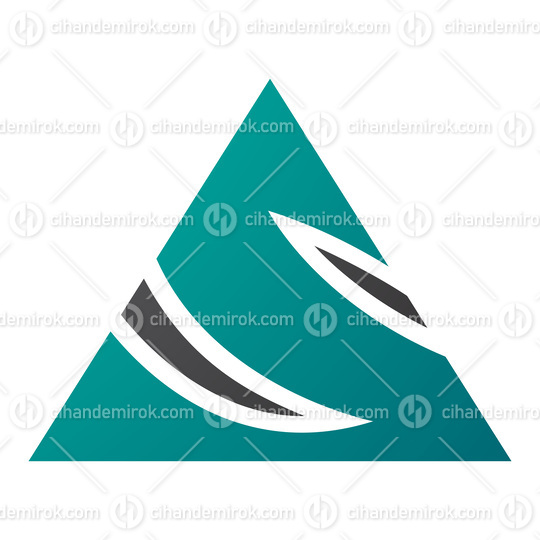 Persian Green and Black Triangle Shaped Letter S Icon