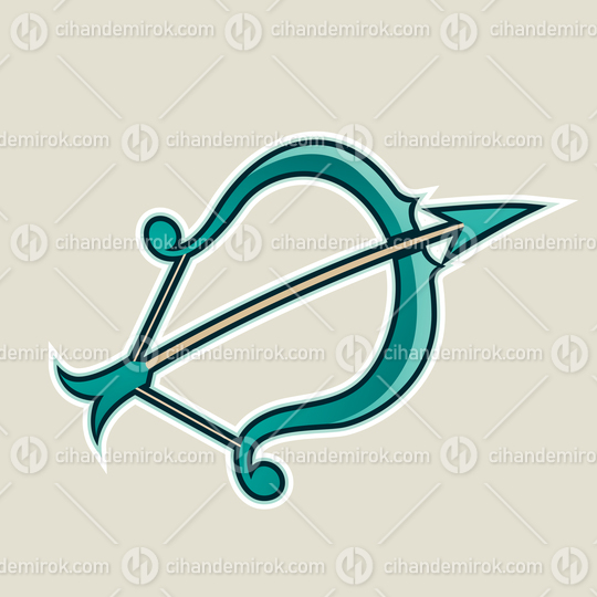 Persian Green Bow and Arrow Cartoon Icon Vector Illustration