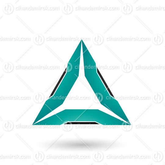 Persian Green Triangle with Black Edges Vector Illustration