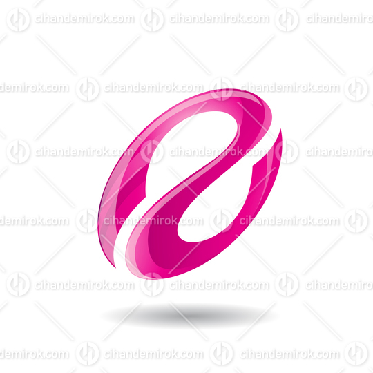 Pink Abstract Oval Curvy Icon for Letter A or Reverse S
