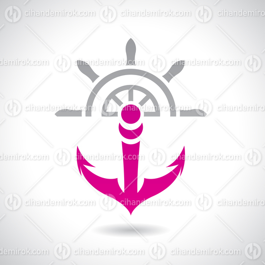 Pink Anchor and Grey Ship_qt_s Wheel Icon