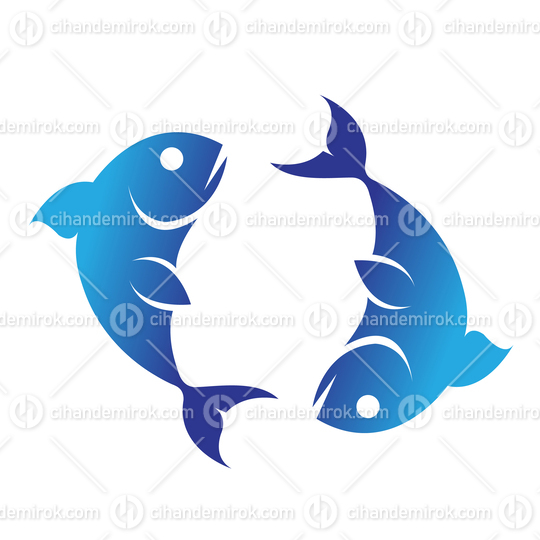 Pisces Zodiac Star Sign with Blue Fish Icon