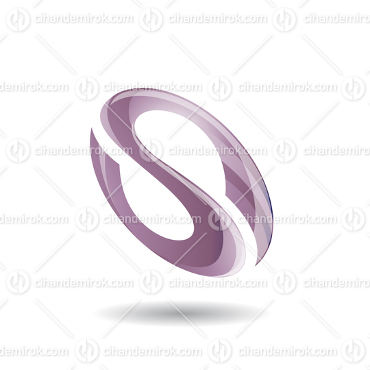 Purple Abstract Oval Curvy Letter S Icon