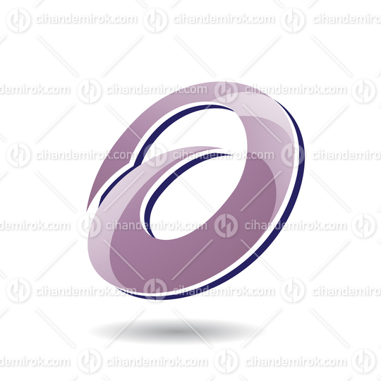Purple Abstract Oval Layered Spiky Round Icon for Lowercase Letter A
