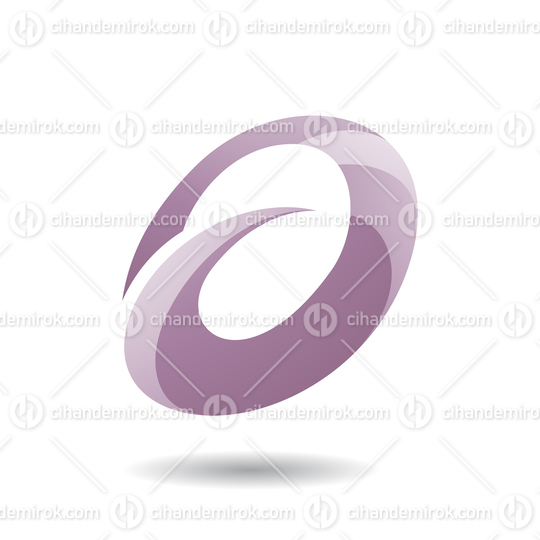 Purple Abstract Oval Round Spiky Icon for Lowercase Letter A