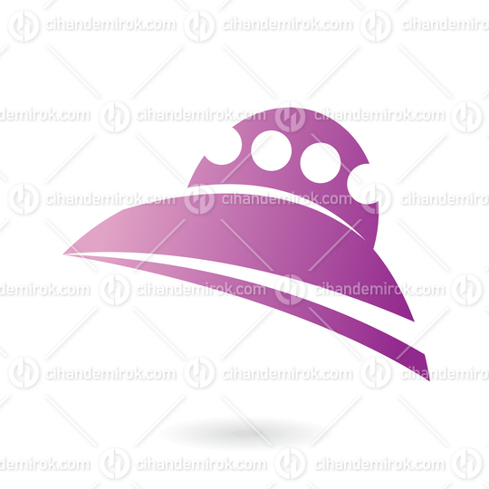 Purple Alien Spaceship or Saucer Icon
