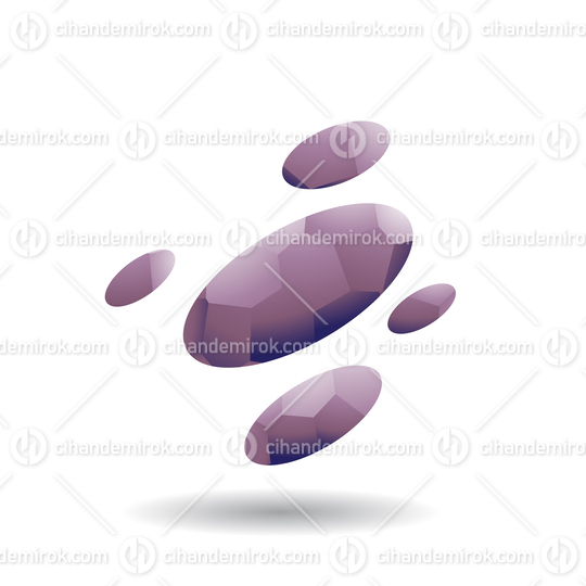 Purple Oval Dots Icon with Mosaic Pattern