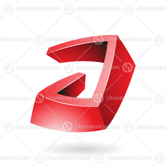 Red Abstract Shiny Non Symmetrical Lowercase Letter A