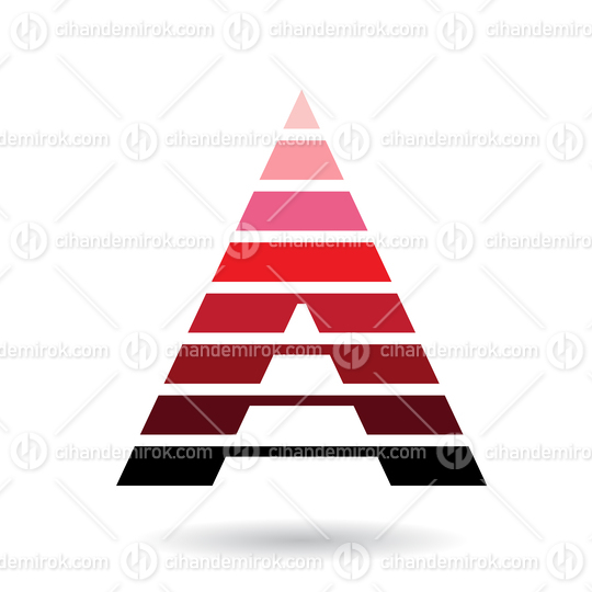 Red and Black Abstract Striped Sleek Icon of Letter A