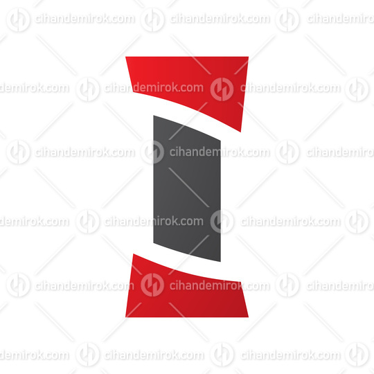 Red and Black Antique Pillar Shaped Letter I Icon