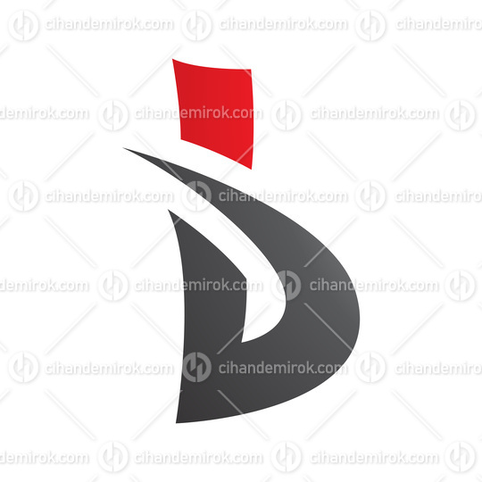 Red and Black Bold Spiky Letter B Icon