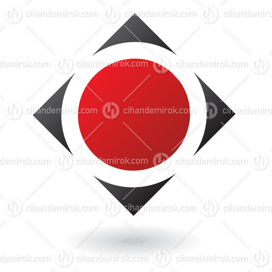 Red and Black Circle Square Logo Icon