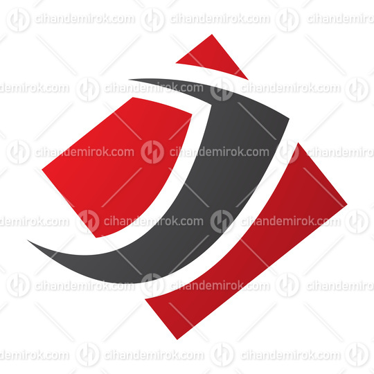 Red and Black Diamond Square Letter J Icon