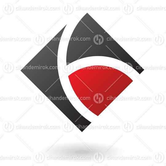 Red and Black Diamond Square Logo Icon