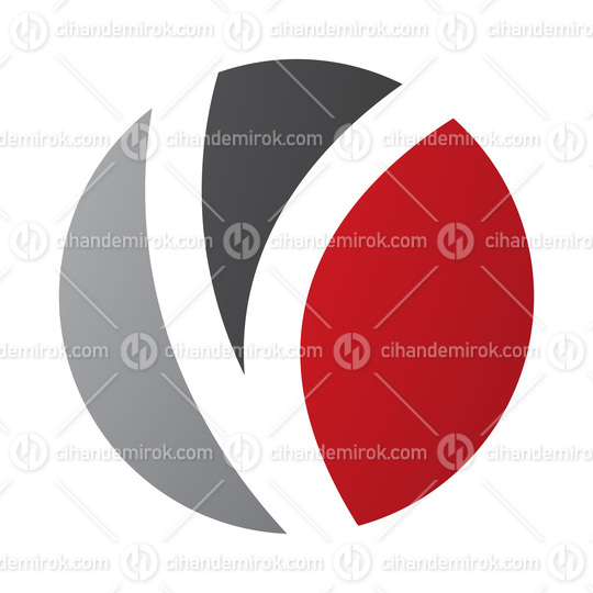 Red and Black Letter O Icon with a V Shape
