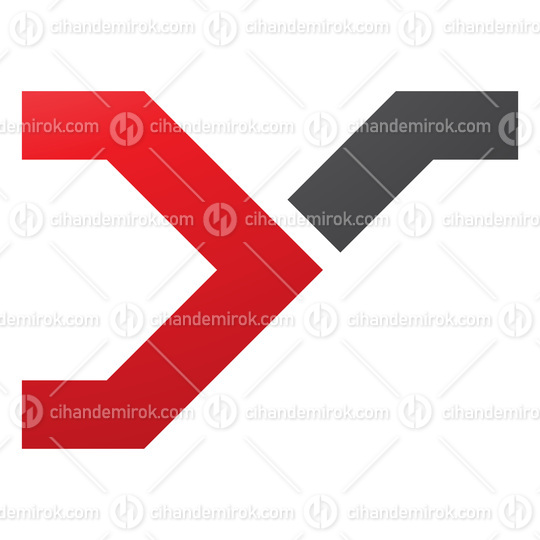 Red and Black Rail Switch Shaped Letter Y Icon