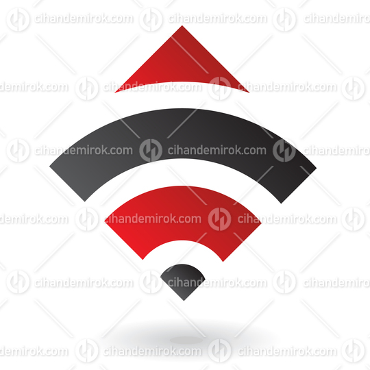 Red and Black Square Wifi Logo Icon
