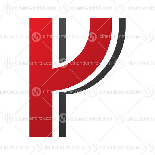 Red and Black Striped Shaped Letter Y Icon