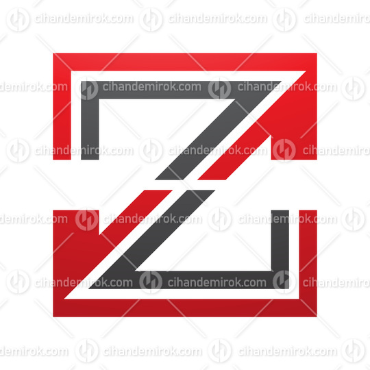 Red and Black Striped Shaped Letter Z Icon