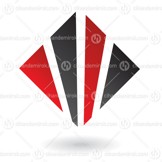 Red and Black Striped Square Logo Icon