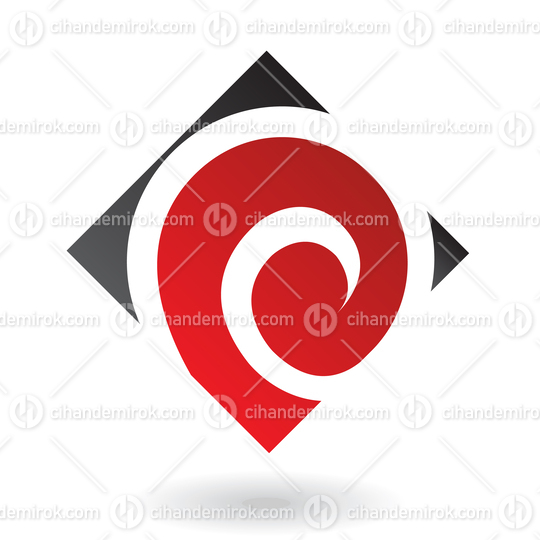 Red and Black Swirly Square Logo Icon